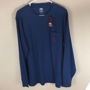 Blake Shelton Lands End Long Sleeve Blue  T-shirt Size Large 42-44 NWT